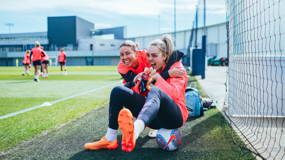 SQUAD GOALS : Having a laugh in training last season