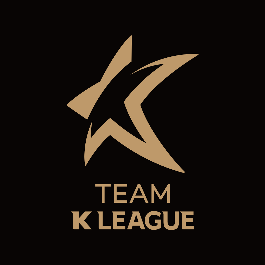 A gold stylized star with the text 'TEAM K LEAGUE' beneath it, on a black background.