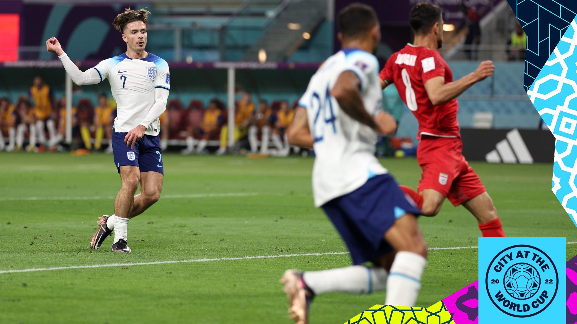 SUPER JACK : Jack Grealish fires home to help England to an opening World Cup win over Iran.