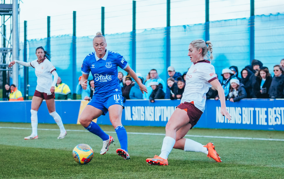 100 UP : Laura makes her 100th City appearance against Everton in December 2023