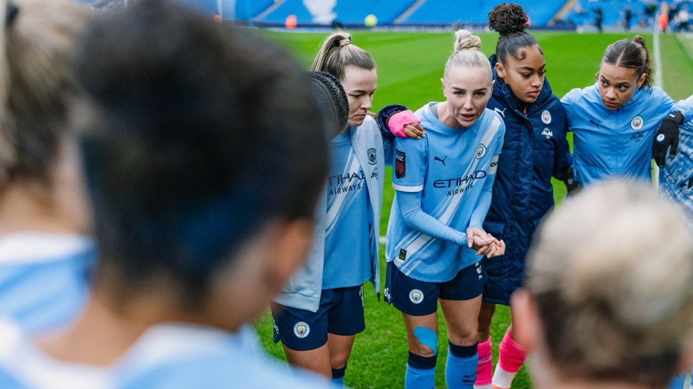 LEADING THE PACK: Alex Greenwood delivers our usual team talk
