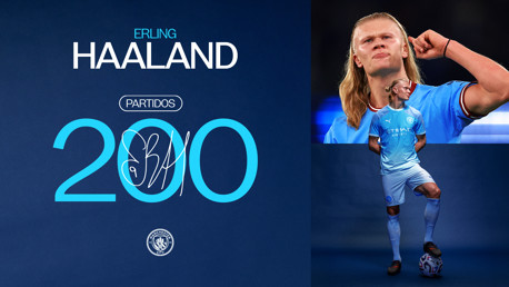 Haaland llega a los 200 partidos con el City