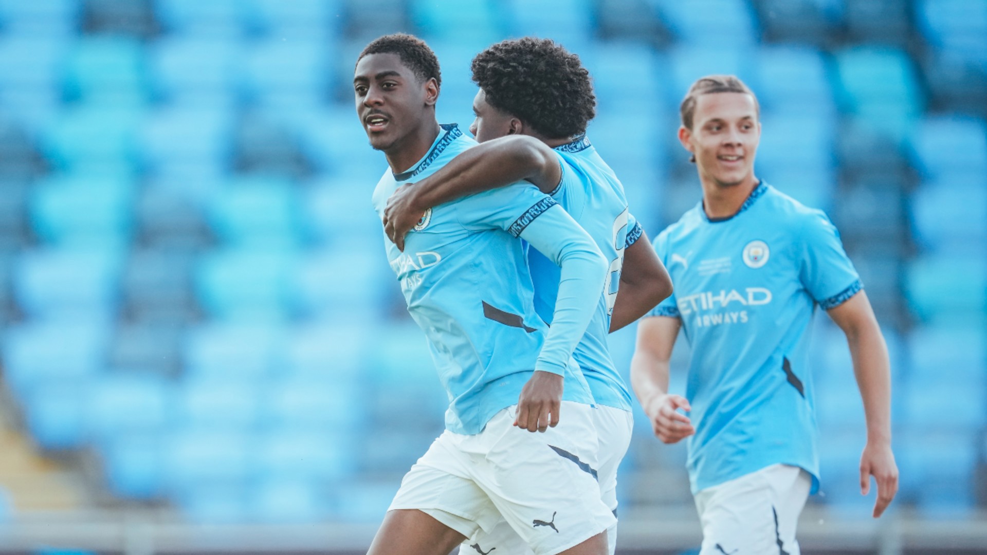 GOALDEN SHOT: Divin Mubama celebrates after opening the scoring