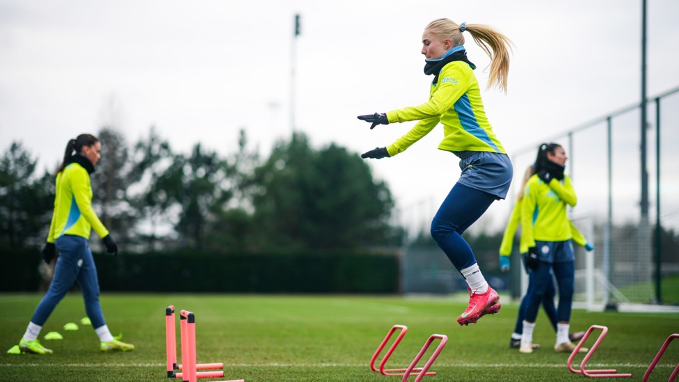 RISING HIGH  : Laura Blindkilde Brown leaps over the gate.