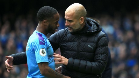 IMPRESSED: Pep Guardiola was delighted with Raheem Sterling's showing against Aston Villa.