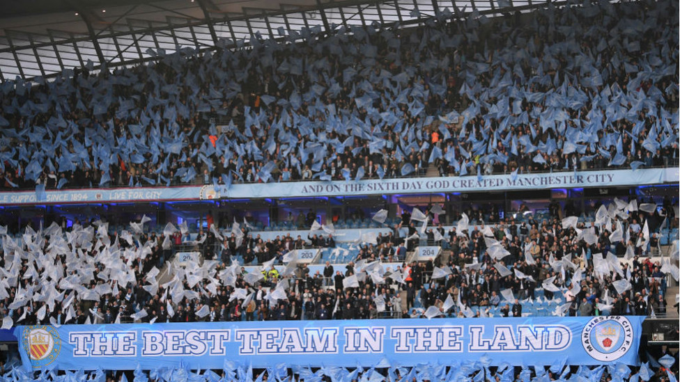 BLUE HEAVEN : The Etihad was a sea of colour ahead of kick-off
