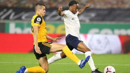 ACTION MAN: Raheem Sterling takes the early fight to Wolves