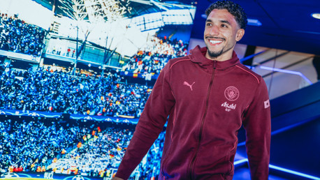 ALL SMILES: Marmoush arrives in great mood.