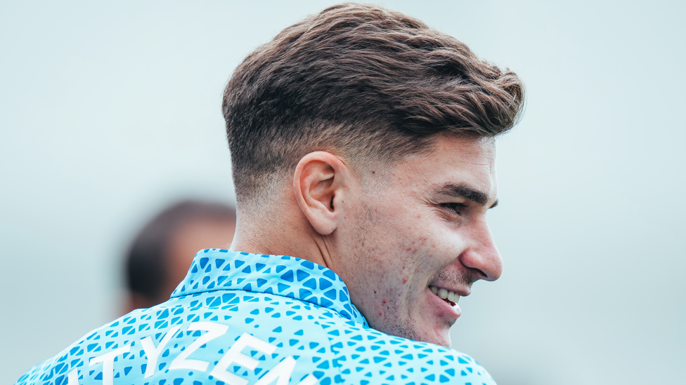SMILES BETTER: Julian Alvarez was in great spirits