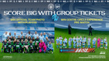 Promotional image for Manchester City Women's Group Tickets. Highlights include opportunities to win an official team photo with players and a center circle experience pre-match. Match against Arsenal at Etihad Stadium, Sunday 4th Oct.