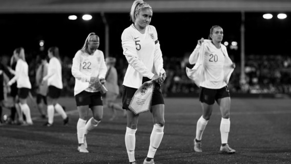 LIONESS: England's recent run out at Craven Cottage.
