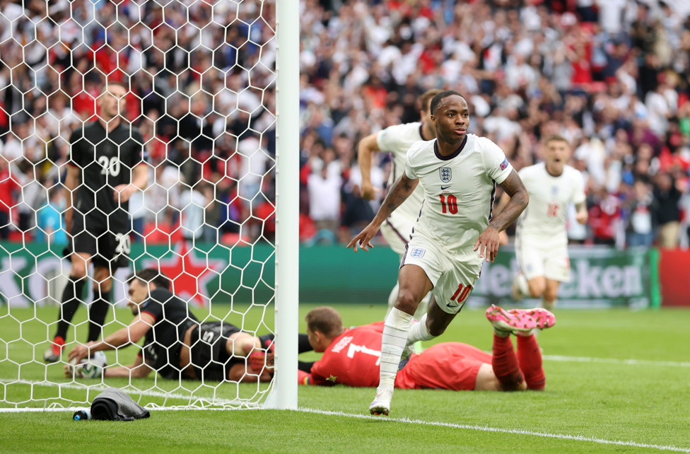 RAZZ-MATAZZ! : Yet another glorious goal for Raheem Sterling - this one the opener in a much-celebrated win over Germany!