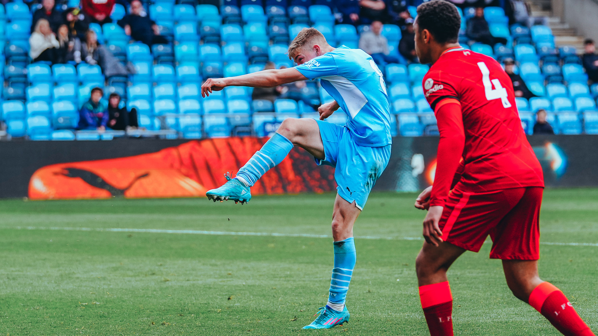 GET IN: Kian Breckin restores City's lead