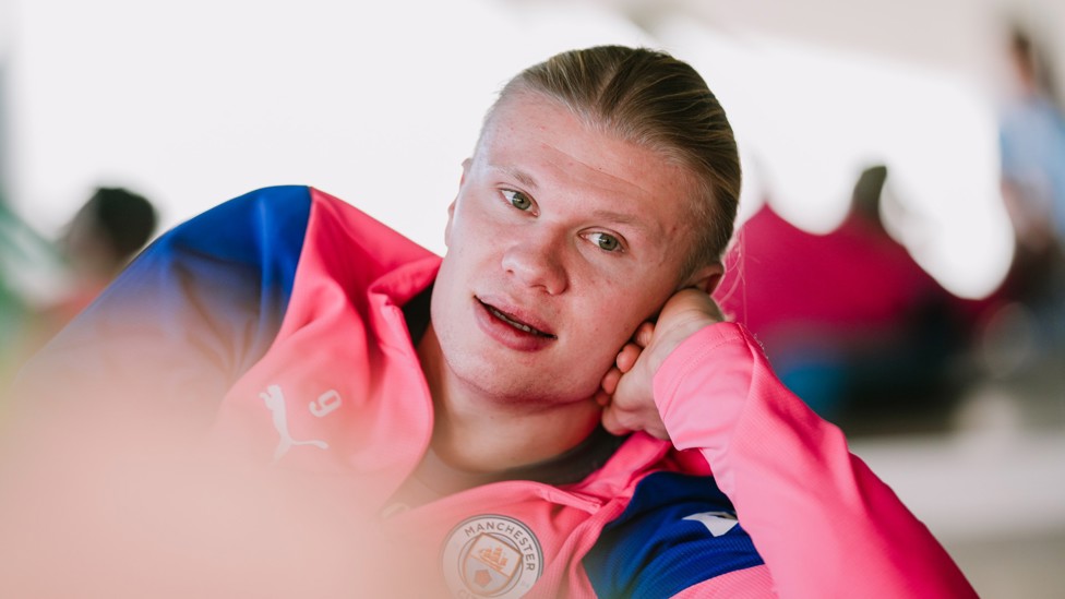 READY FOR MY CLOSE UP: Erling Haaland poses for our club photographer