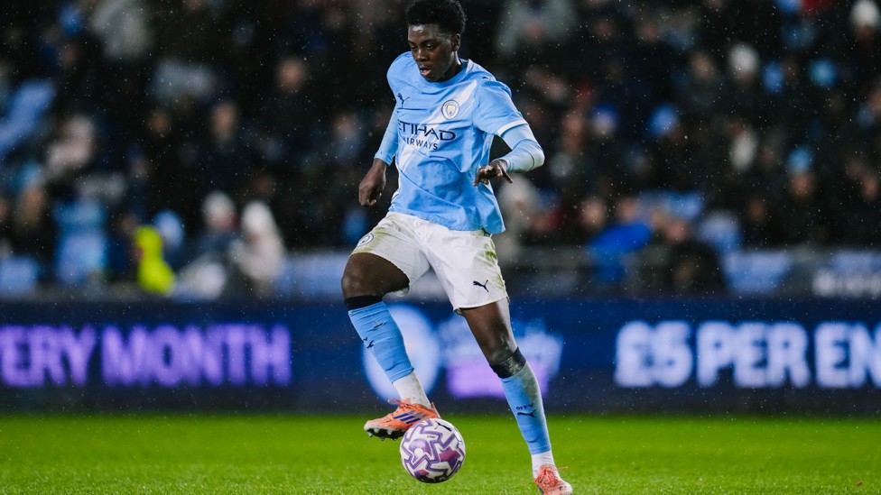 LEADING THE LINE : Xavier Parker on the ball.