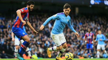 SKIPPER: El Mago looks to breach the rigid Palace defence in the first half.