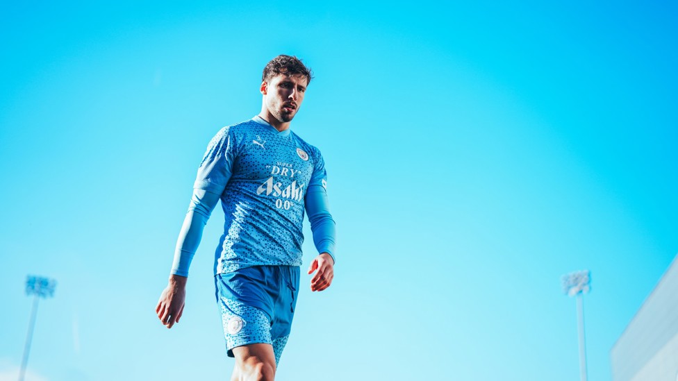 BLUE SKY THINKING : Ruben Dias getting ready for Chelsea