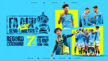 City extend record run of consecutive FA Cup semi-final appearances