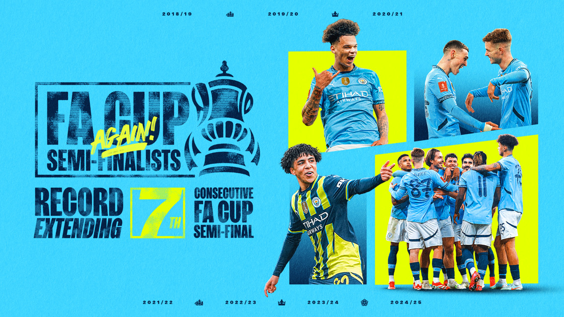 City extend record run of consecutive FA Cup semi-final appearances