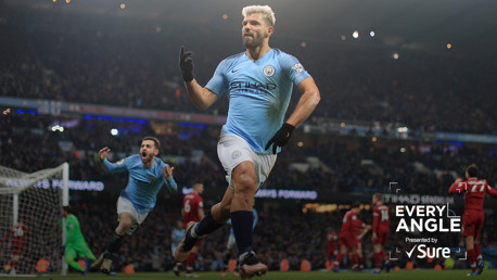 EVERY ANGLE: Relive Sergio Aguero's opener in the win over Liverpool