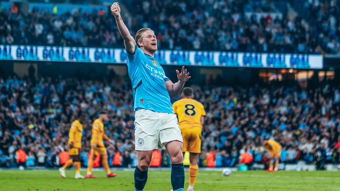 FIST PUMP: De Bruyne celebrates.