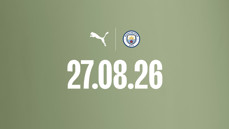 Manchester City and Puma logos above the date '27.08.26' on a green background.