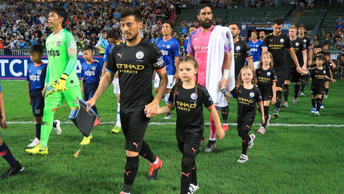 SKIPPER: David Silva led the team out as captain for the game