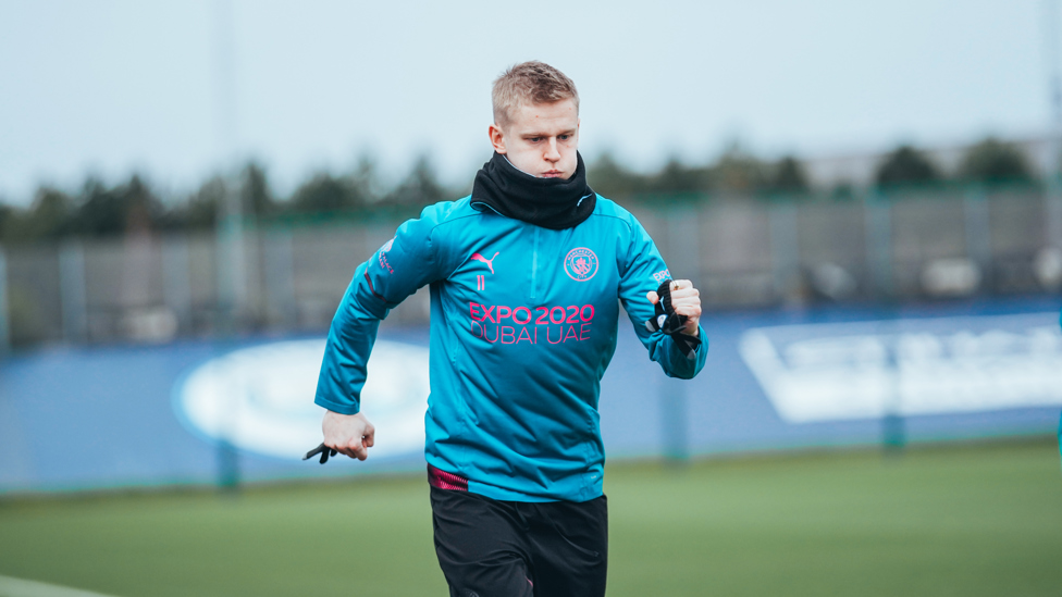 LIMBERING UP : Oleks Zinchenko warms up ahead of the session