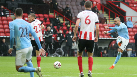 TAKE THAT: Kyle Walker fires home to give City a first-half lead