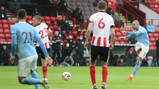 TAKE THAT: Kyle Walker fires home to give City a first-half lead