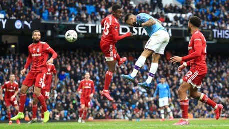 GAME OVER: Jesus heads in expertly from Cancelo's cross with just under 20 minutes remaining.