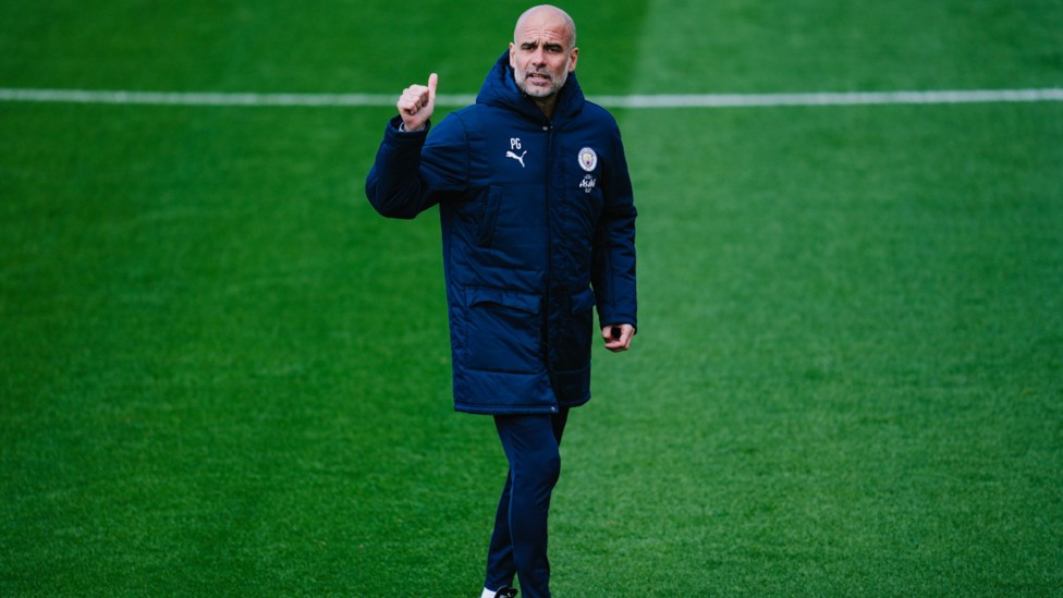 THE BOSS: Pep gets his point across.