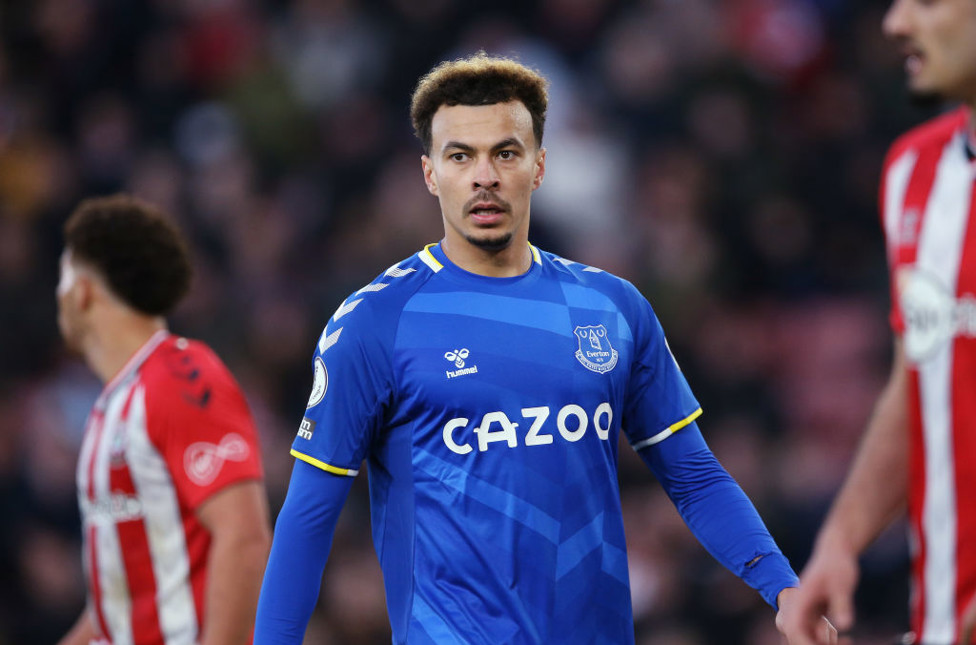 Dele Alli, con la camiseta del Everton, en su partido más reciente ante el Southampton.
