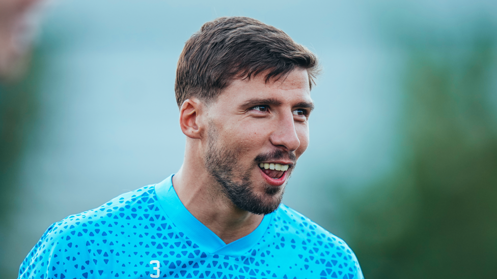 DIAMOND DIAS : Ruben Dias in high spirits.