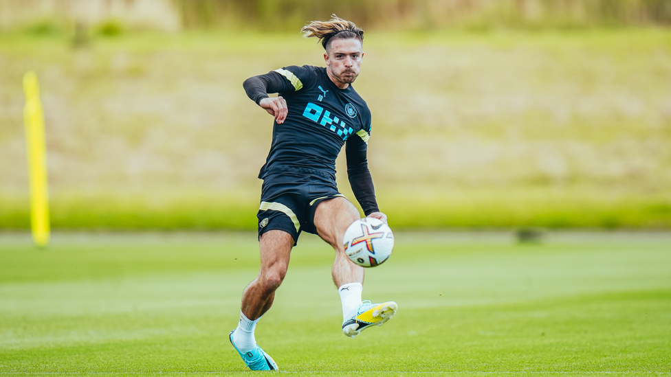 ON THE VOLLEY: : Jack Grealish takes aim.