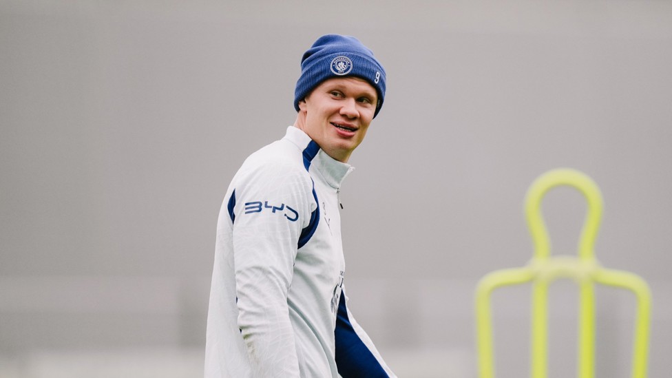 FORWARD MARCH: Erling Haaland gets set for the next task in hand.