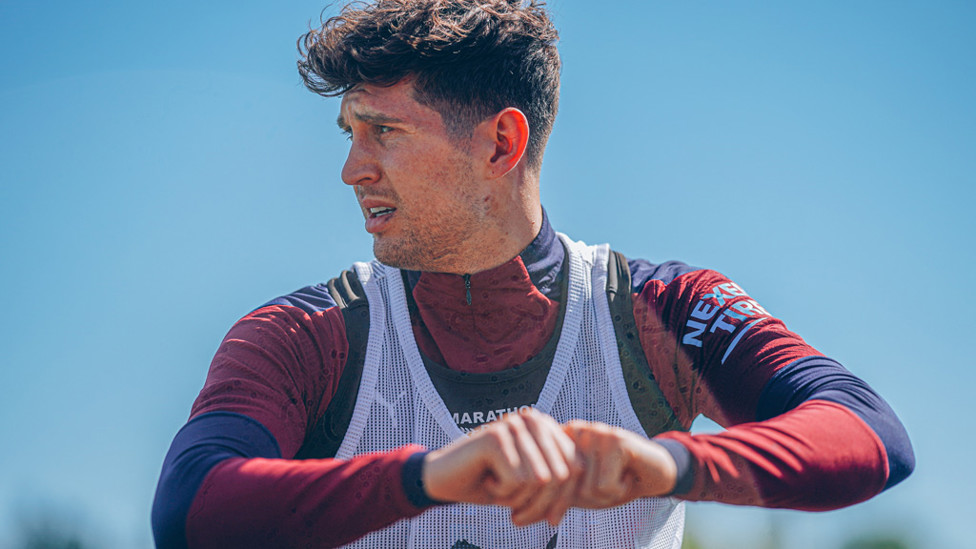 STONES SMOULDER: Our defender gets ready for the next drill