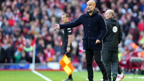 BOSS: Guardiola watches on.
