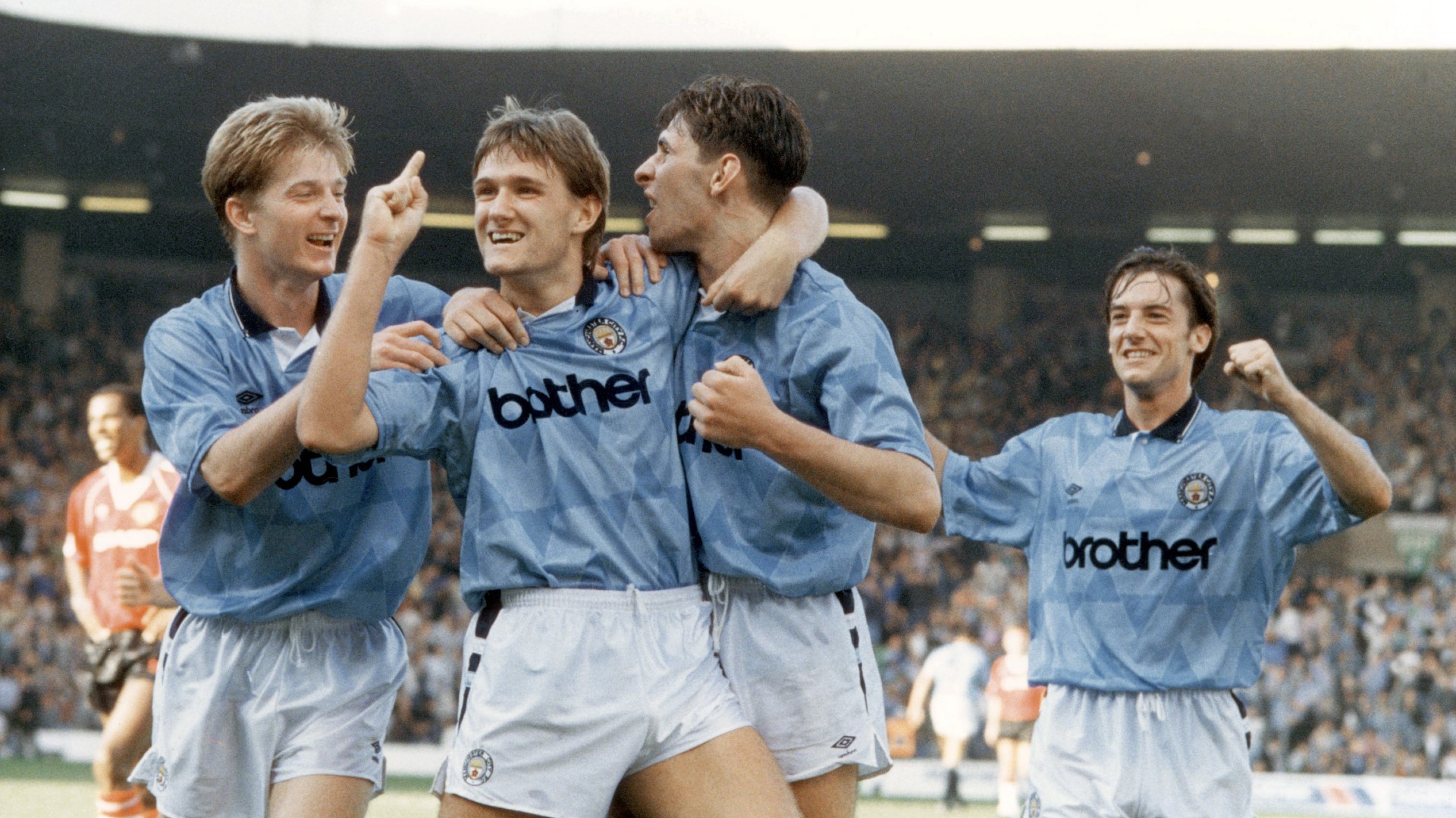 High five! : City celebrate our fifth of the game...