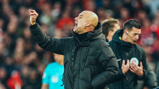 THE BOSS: With some words on the touchline.