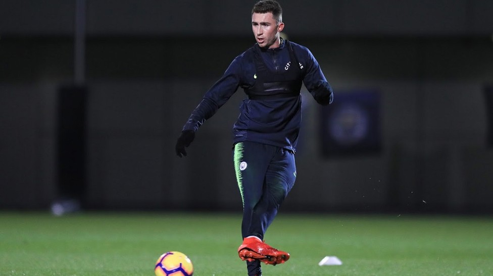 LAP IT UP : Aymeric Laporte under the early evening lights at the CFA