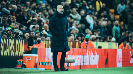 THE BOSS: Pep watches on.