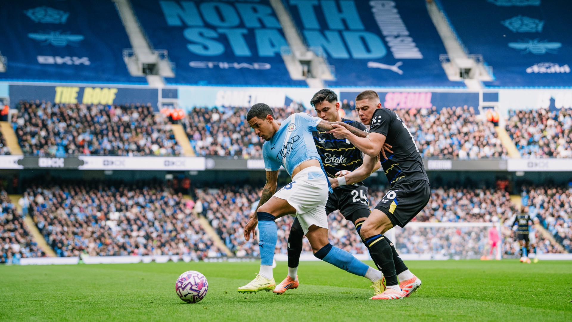 WING WIZARD: Savinho takes the fight to Everton