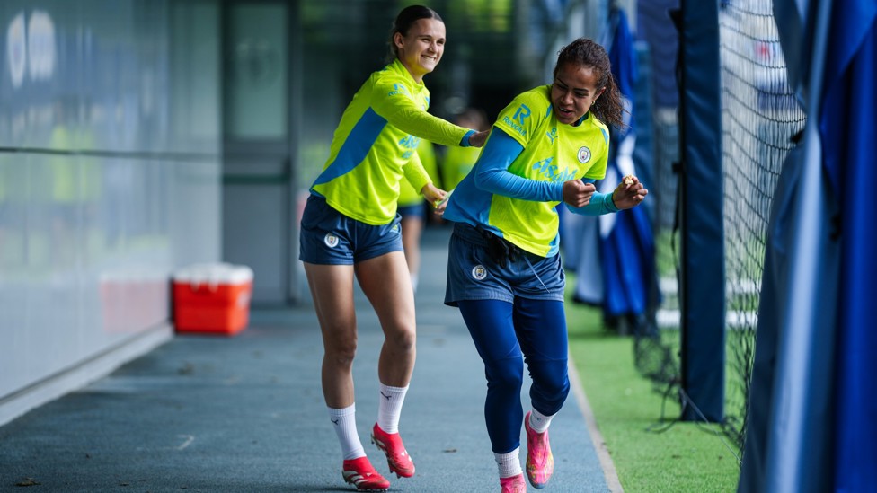 TAG, YOU'RE IT : Kerstin Casparij and Mary Fowler in good spirits