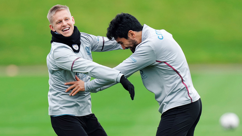 BROTHERS IN ARMS : Mischief makers Oleks Zinchenko and Ilkay Gundogan