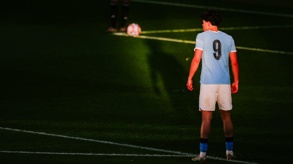 LEADING THE LINE : Teddie Lamb helps City search for a second.