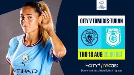 Watch City v WFC Tomiris-Turan on CITY+ and Recast