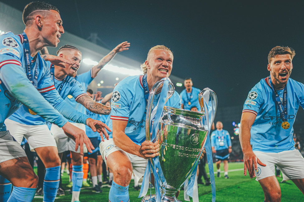 Haaland e companhia comemoram o título da Champions em 2023!