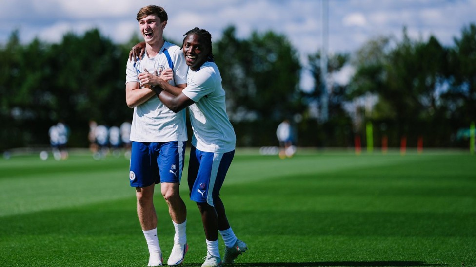 ALL SMILES : Finlay Gorman and Will Gueke enjoying the sunny session. 