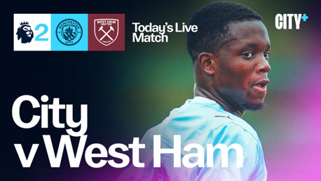 Watch City's PL2 clash with West Ham live on CITY+ today